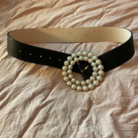 Antonia Leather Belt With Pearl Buckle main image 5